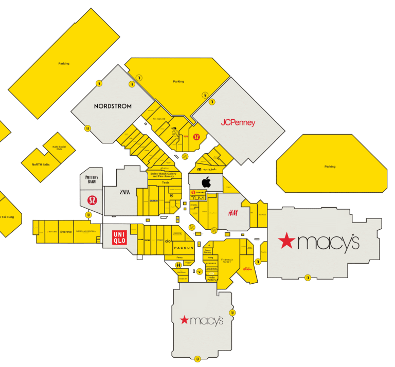 Brea Mall Directory Map