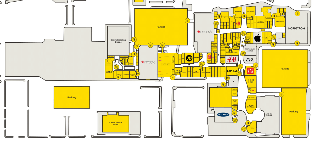 Del Amo Fashion Center Directory Map