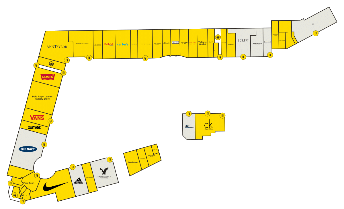 Napa Premium Outlets Directory Map
