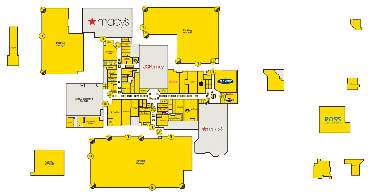 Northridge Fashion Center Directory Map