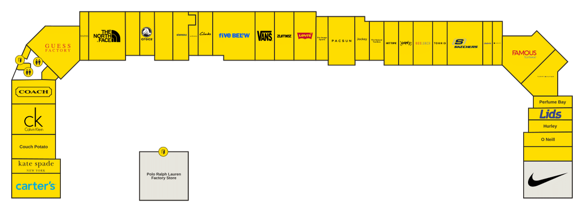 Pismo Beach Premium Outlets Directory Map