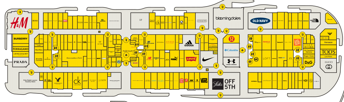 San Francisco Premium Outlets Directory Map