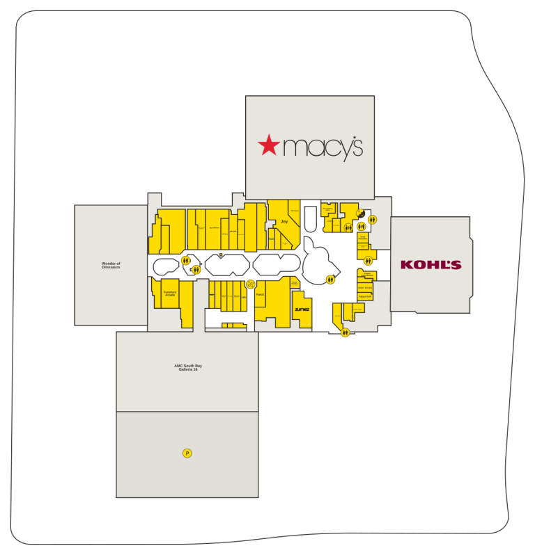 South Bay Galleria Directory Map