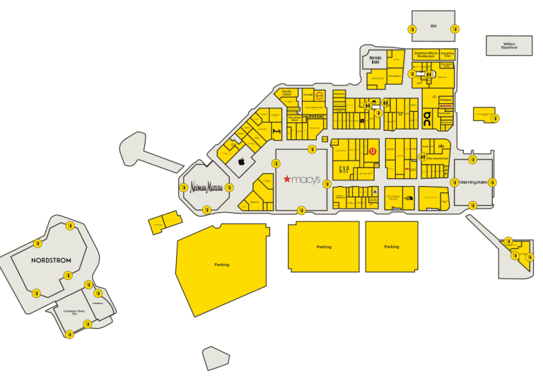 Stanford Shopping Center Directory Map