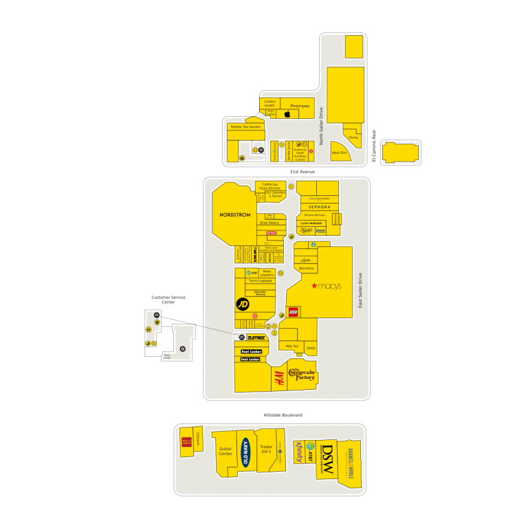 Hillsdale Shopping Center Directory Map
