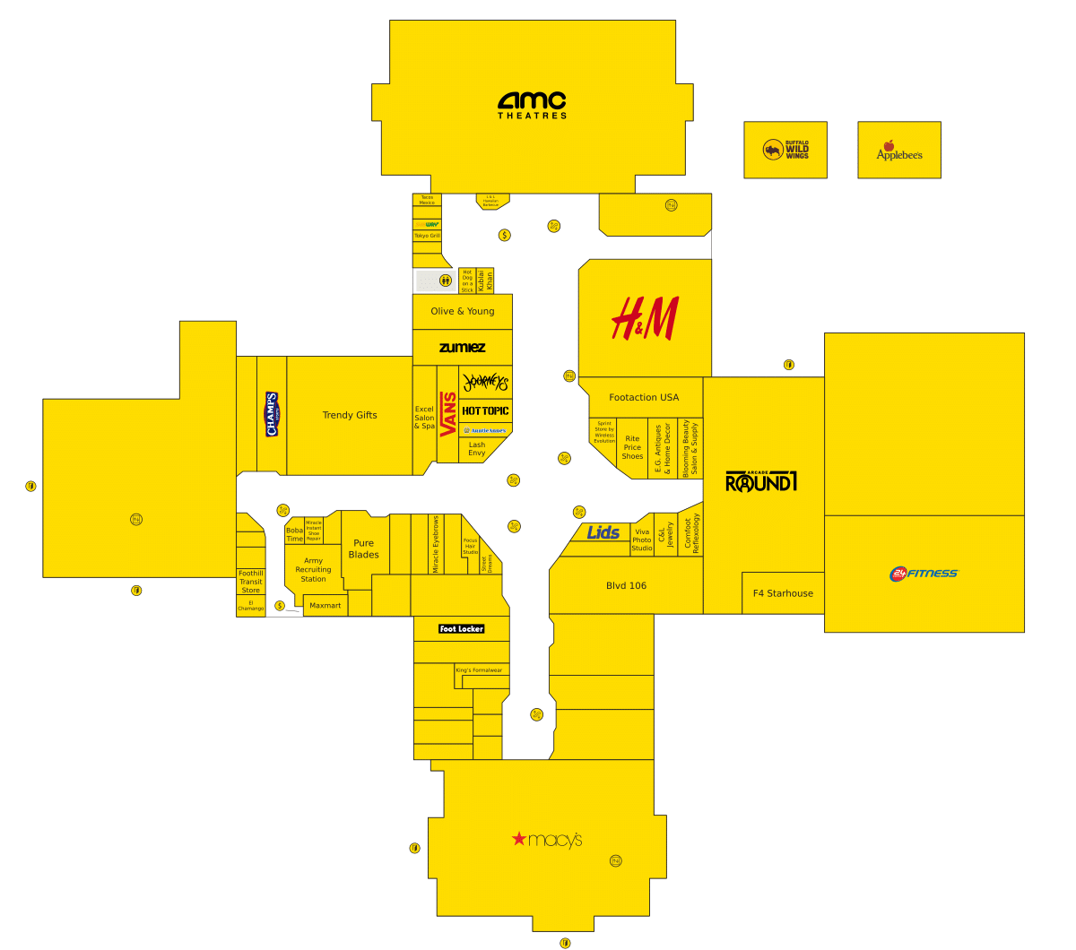 Puente Hills Mall Directory Map