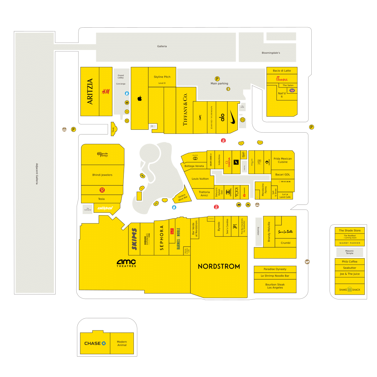 The Americana at Brand Directory Map