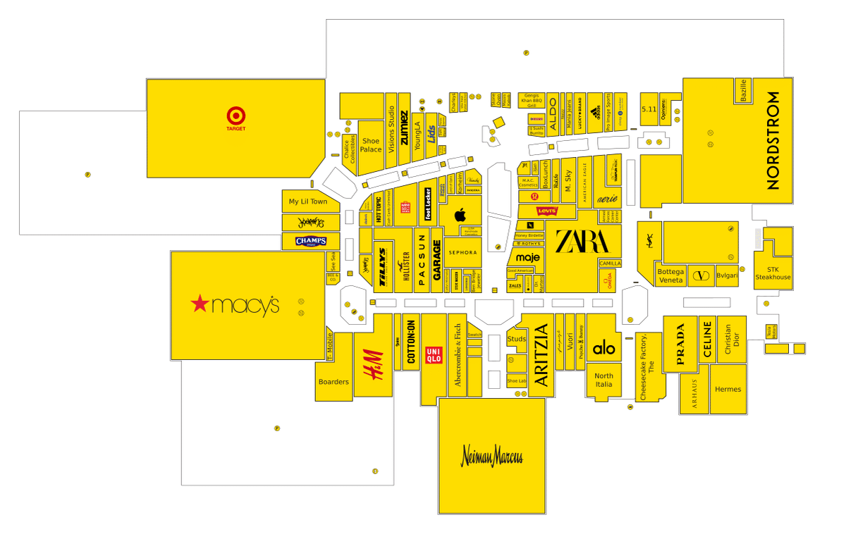 Westfield Topanga Directory Map