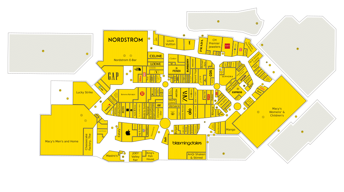 Westfield Valley Fair Directory Map